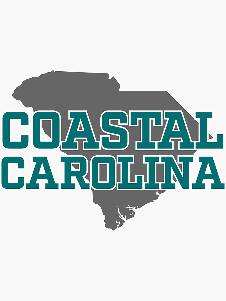 Coastal Carolina South Carolina Outline Teal Sticker For Sale By