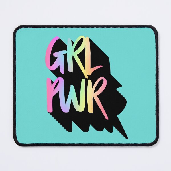 Item preview, GRL PWR Rainbow Spectrum Extruded Long Shadow Display Typography Girl Power Quote designed and sold by Cawaiico.