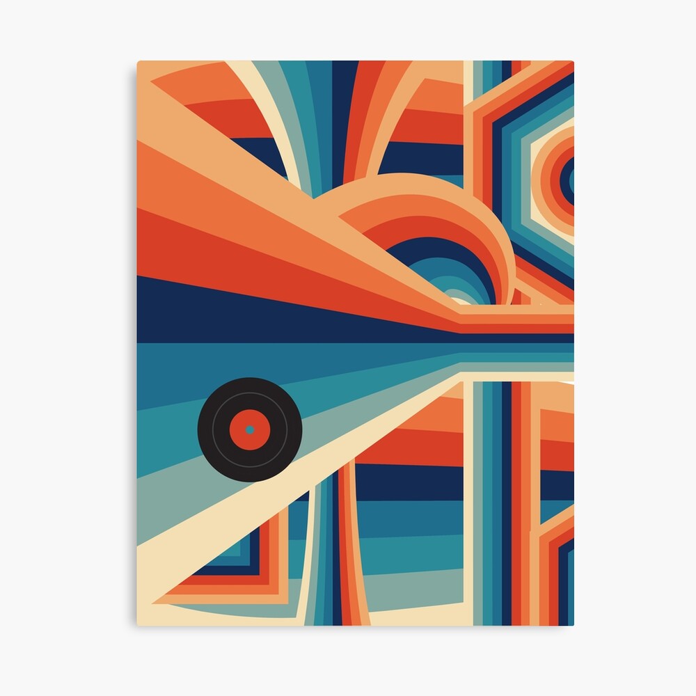アート・デザイン・音楽 70s Decorative Art 70s style poster Retro decor abstract rainbow arch wall art