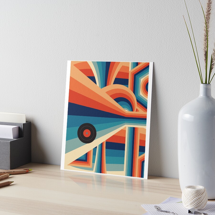 アート・デザイン・音楽 70s Decorative Art 70s style poster Retro decor abstract rainbow arch wall art