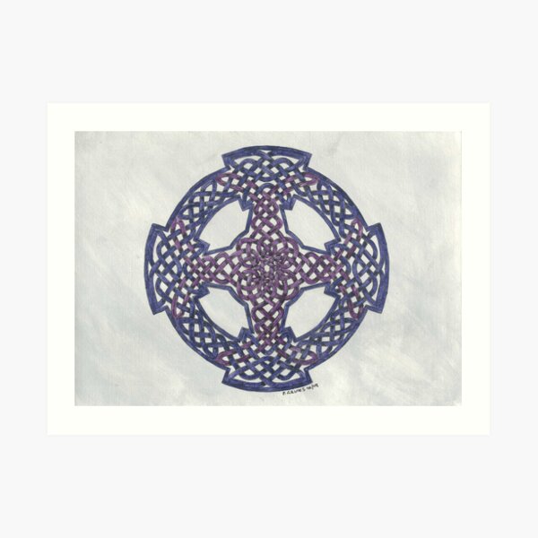 purple wheeled cross Art Print