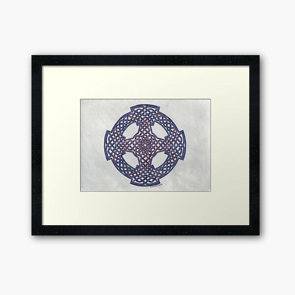 purple wheeled cross Framed Art Print