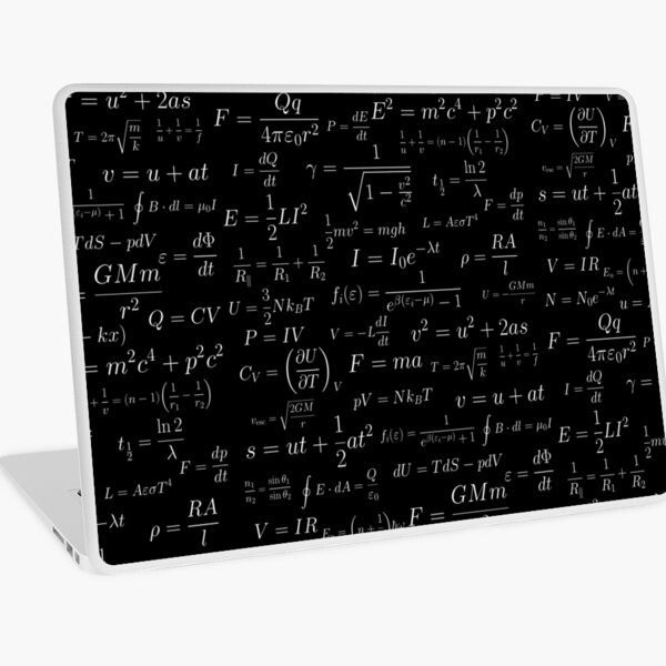 Physics - white on black Laptop Skin