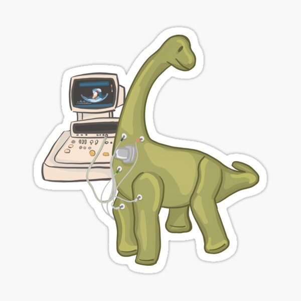 Item preview, Green Dino getting Echocardiogram designed and sold by InclusiveDinos.