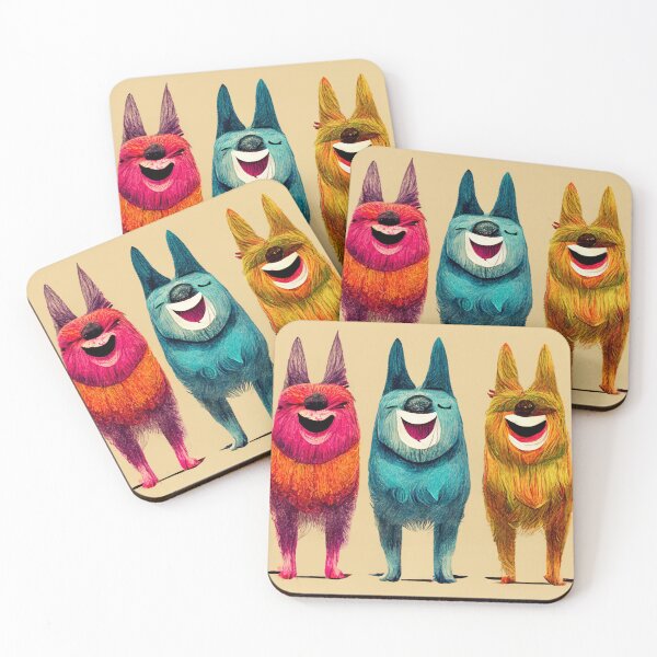 Item preview, 3 Colorful Canine Friends designed and sold by PrairieRidgeDesigns.