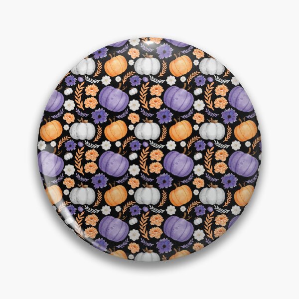 Item preview, Pattern Halloween pumpkin and flower designed and sold by EvergreenWhimsy.