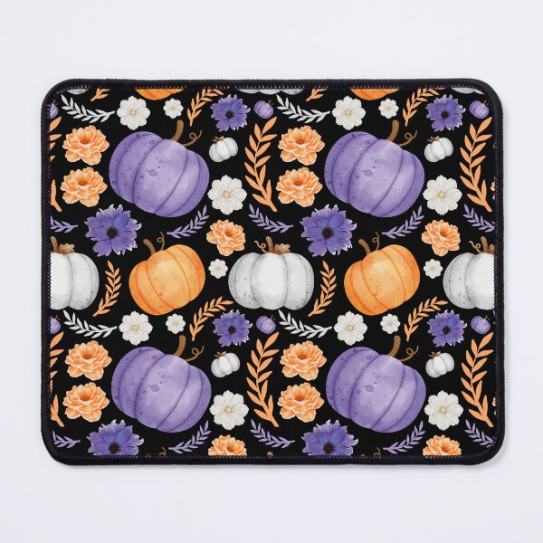 Item preview, Pattern Halloween pumpkin and flower designed and sold by EvergreenWhimsy.