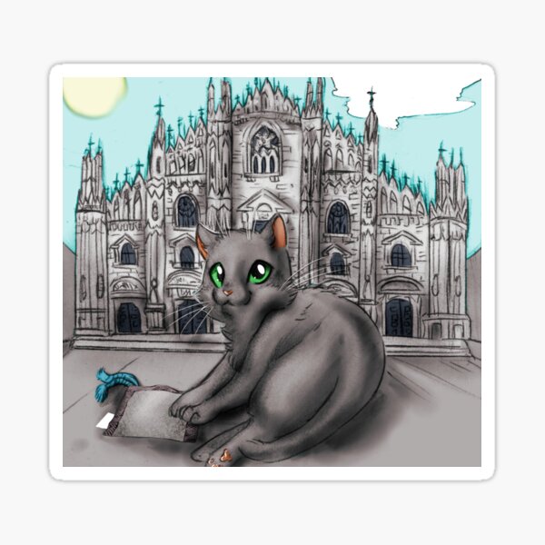 Item preview, Cat in front of the Milan Cathedral designed and sold by Furiarossa.