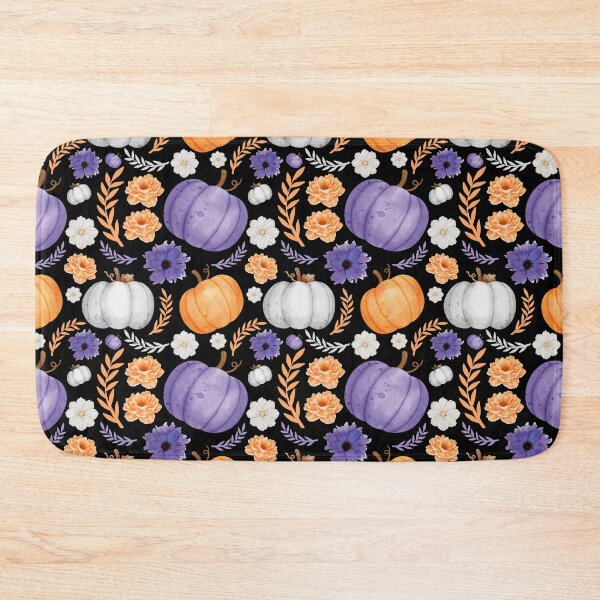 Item preview, Pattern Halloween pumpkin and flower designed and sold by EvergreenWhimsy.