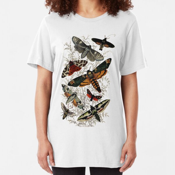 Victorian Moth Insects illustration Slim Fit T-Shirt