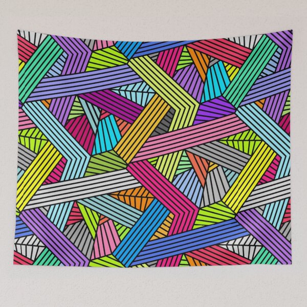Item preview, Colorful geometric retro pattern lines designed and sold by IMNIUM.