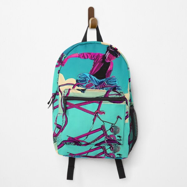 Item preview, Look Mom no hands , BMX synthwave aesthetic surrealism, Japanese trees designed and sold by Scoopivich.