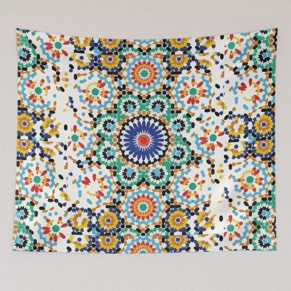 Aperçu de l'œuvre Zalij marocain abstrait coloré créée et vendue par CodeSensei.