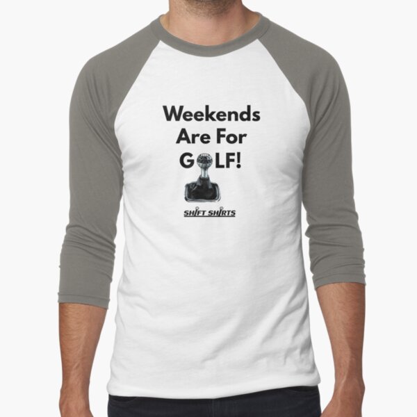 Weekend Golfer - Volkswagen Golf VW GTI Baseball ¾ Sleeve T-Shirt