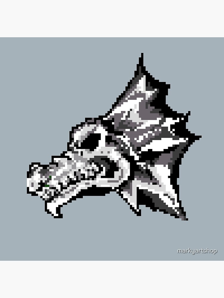 Pixeled Dragon Head Skull