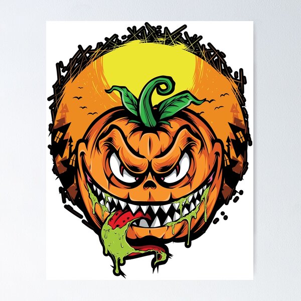 Premium Vector  Scary pumpkin halloween face