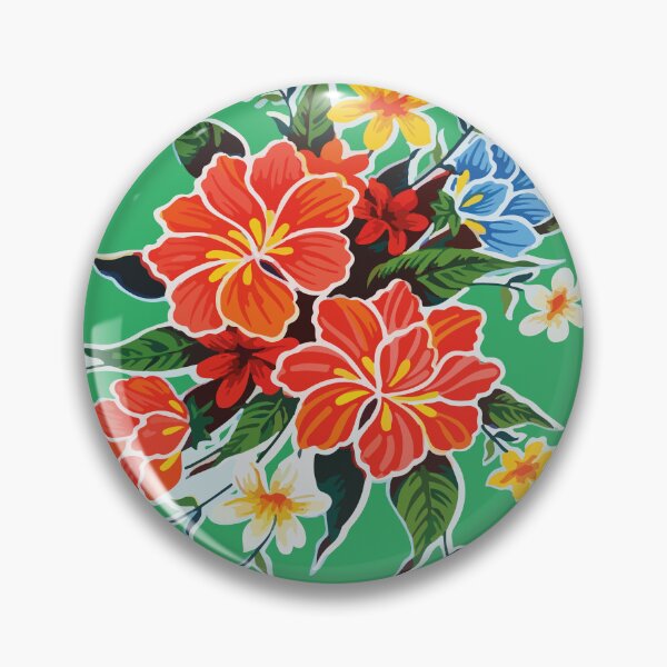 Item preview, Hibiscus flower mexican bouquet green oilcloth rosa mexicano tablecloth designed and sold by T-Mex.
