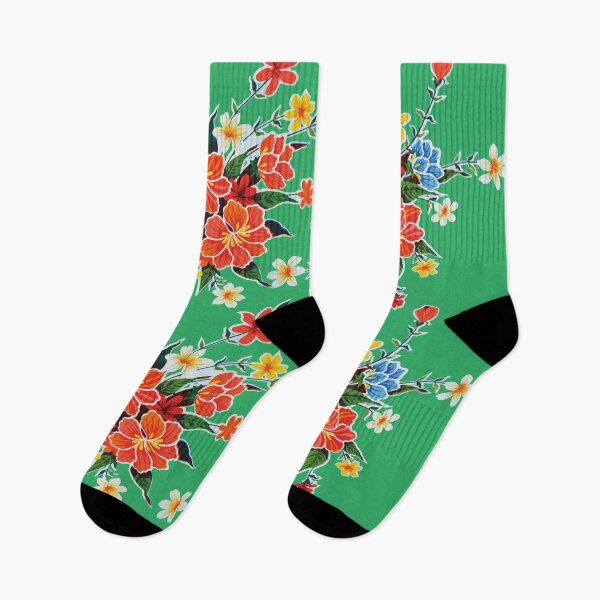 Item preview, Hibiscus flower mexican bouquet green oilcloth rosa mexicano tablecloth designed and sold by T-Mex.