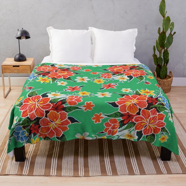 Item preview, Hibiscus flower mexican bouquet green oilcloth rosa mexicano tablecloth designed and sold by T-Mex.