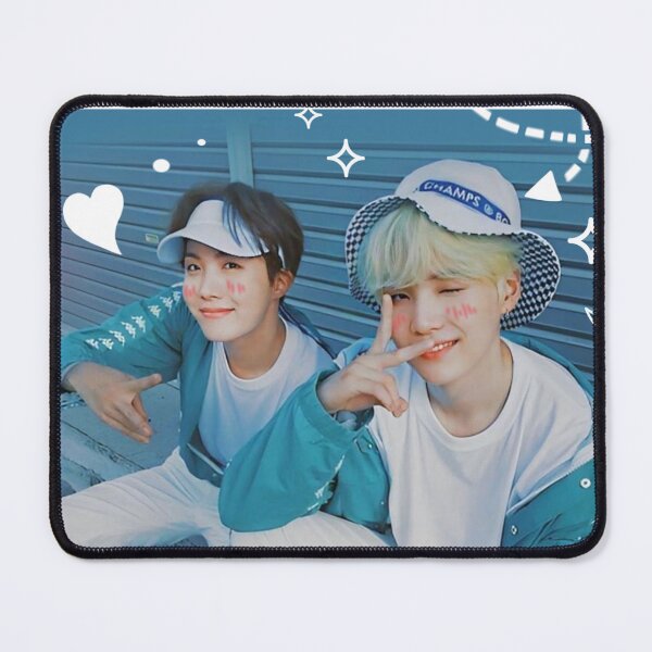 Item preview, Edit of jhope and suga on a light blue background designed and sold by Juditicona.