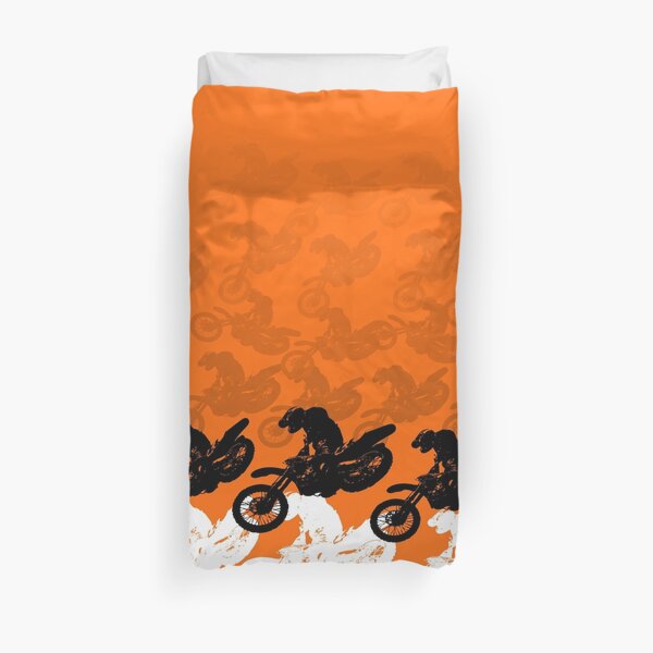 Naranja dirt bike motocross MX racing Funda nórdica