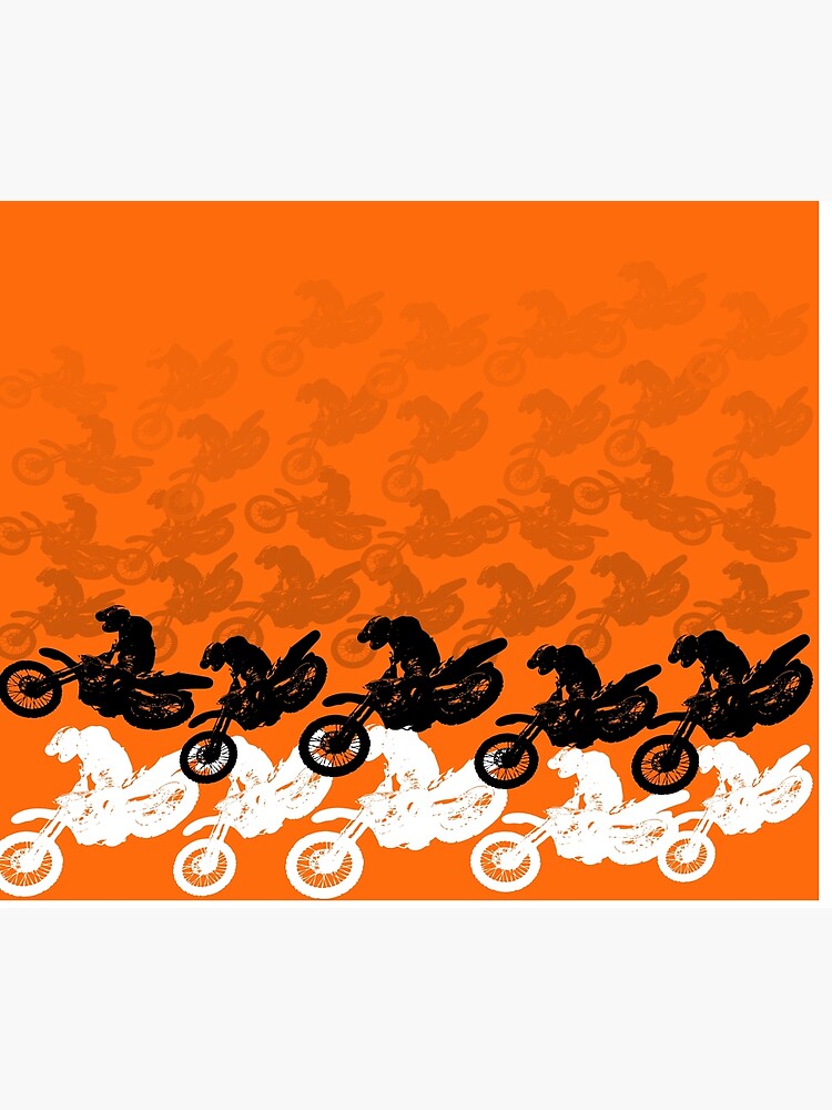 Discover Orange dirt bike motocross MX racing Duvet Cover