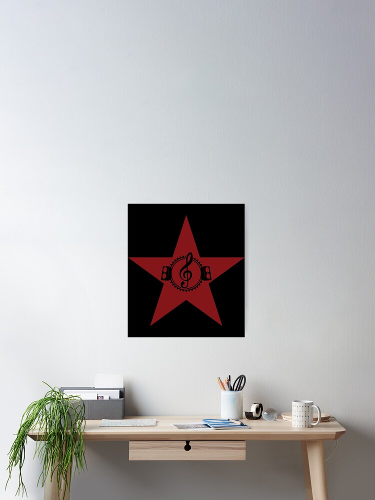 Thumbnail 2 of 3, Poster, Musical Red Star Sticker designed and sold by ininfa6.