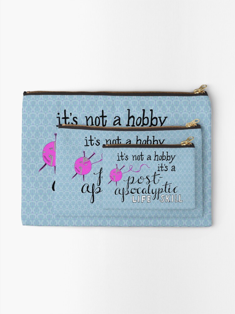 Thumbnail 2 of 4, Zipper Pouch, Knitting is a life skill designed and sold by sarahekj.