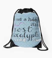 Knitting is a life skill Drawstring Bag