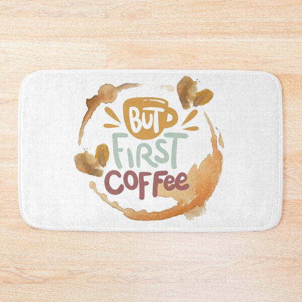 Item preview,  But First Coffee.. a simple design with coffee hearts and drips  designed and sold by Wonder & Whimsy.