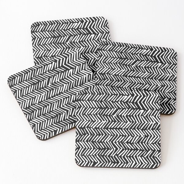 Artikelvorschau, Boho Herringbone Black and White Vertical Striped entworfen und verkauft von meggydesigns.