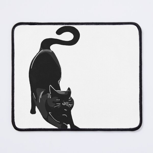 Item preview, Black cat stretching - Venyttelevä musta kissa designed and sold by Vilmaesthetics.