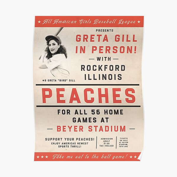 Vintage Baseball Inspired Rockford Peaches Patch Set 