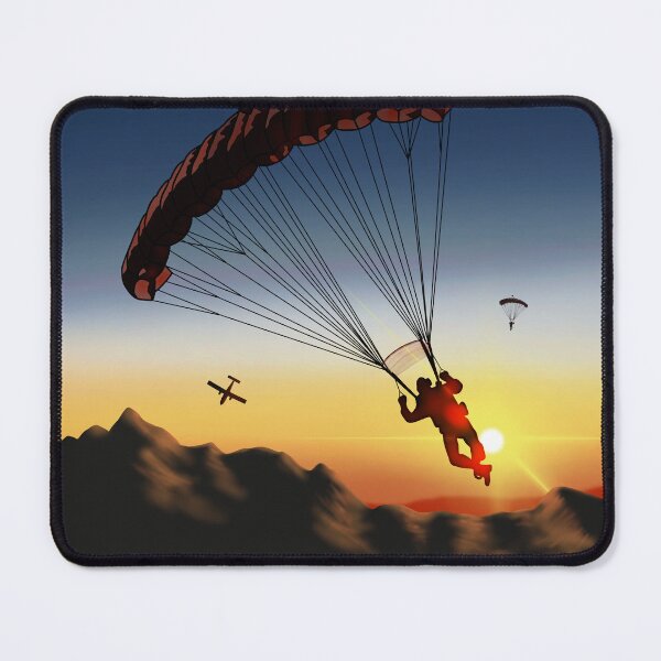 Item preview, A skydiver under canopy during sunset designed and sold by FatSlugDesigns.