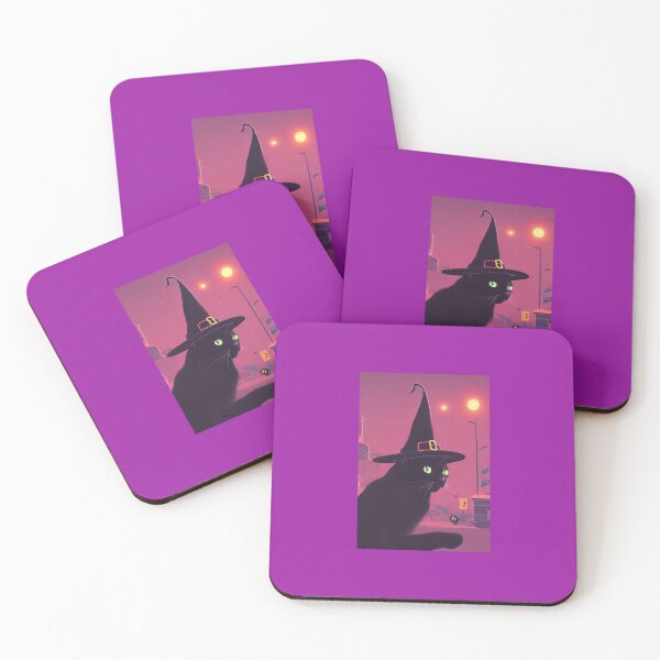 Item preview, Halloween Black Cat Witch designed and sold by DreamWonderGift.