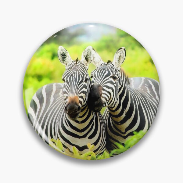 Item preview, ANIMALS #45 - Two Zebras Snuggling in Green Foliage designed and sold by DEL-Productions.