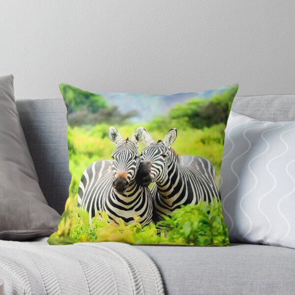Item preview, ANIMALS #45 - Two Zebras Snuggling in Green Foliage designed and sold by DEL-Productions.