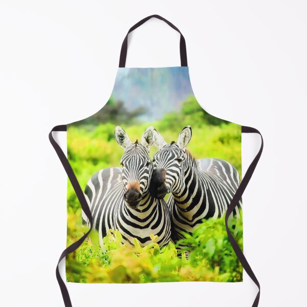 Item preview, ANIMALS #45 - Two Zebras Snuggling in Green Foliage designed and sold by DEL-Productions.
