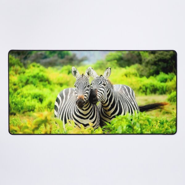 Item preview, ANIMALS #45 - Two Zebras Snuggling in Green Foliage designed and sold by DEL-Productions.