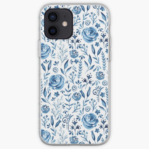 Blue flowers pattern iPhone Soft Case