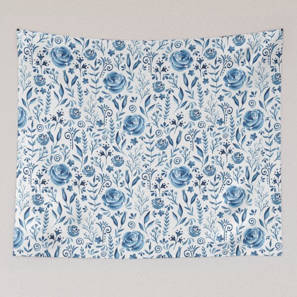 Item preview, Blue flowers pattern designed and sold by JuliaBadeeva.