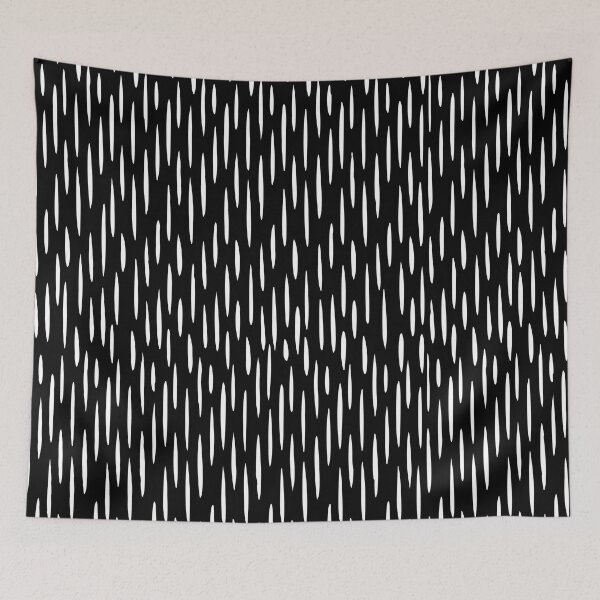 Artikelvorschau, Abstract Dashed Line Black and White Vertical Striped Pattern entworfen und verkauft von meggydesigns.