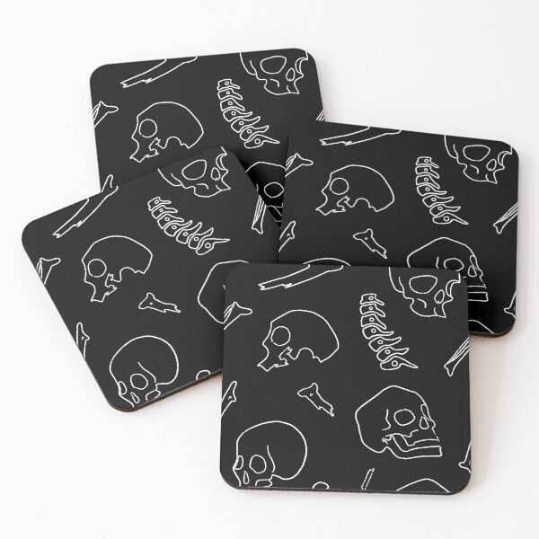 Item preview, Skulls and bones white pattern designed and sold by Vilmaesthetics.