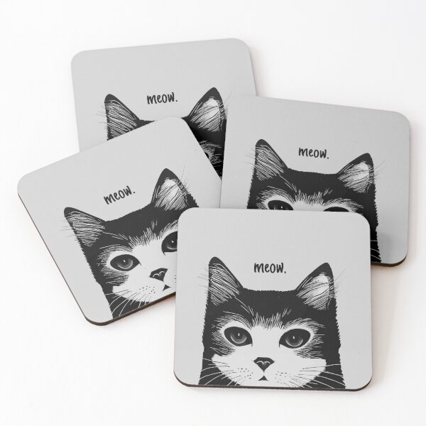 Item preview, Meow || Grayscale Cat Portrait || Cute Vector Art Cat  designed and sold by MadSwellDesigns.