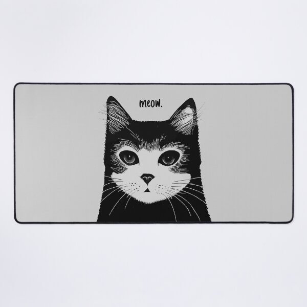Item preview, Meow || Grayscale Cat Portrait || Cute Vector Art Cat  designed and sold by MadSwellDesigns.