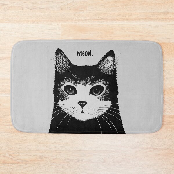 Item preview, Meow || Grayscale Cat Portrait || Cute Vector Art Cat  designed and sold by MadSwellDesigns.