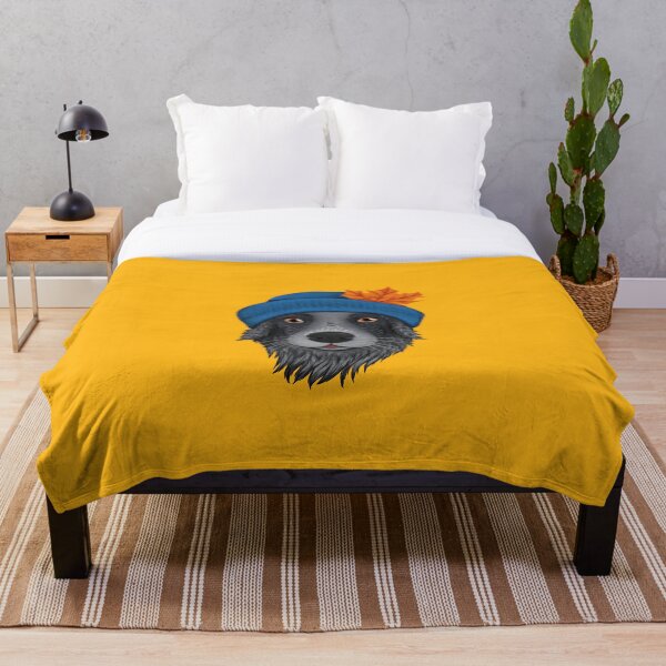 Artikelvorschau, Herbsthund - gemütliche Stimmungsillustration - Border-Collie-Hund mit Hut und Blatt entworfen und verkauft von ILLUSTRATED TAILS.