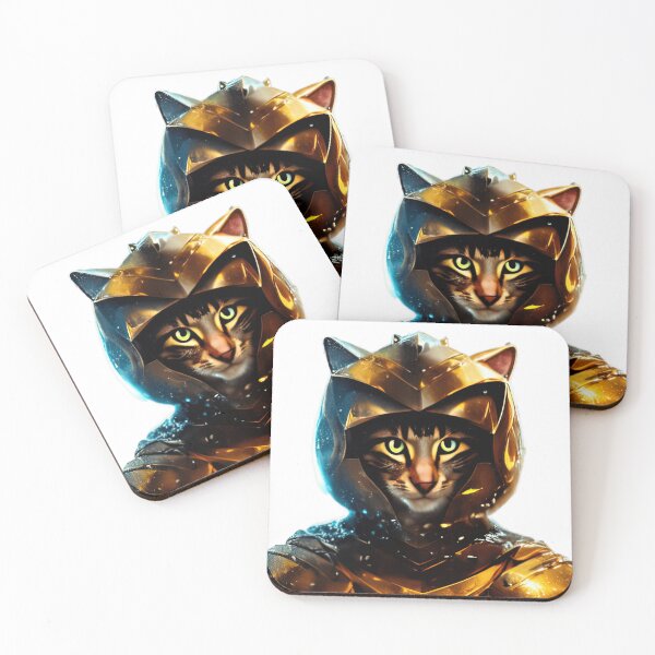 Artikelvorschau, Katze in goldener Rüstung entworfen und verkauft von Tobifarbmann.