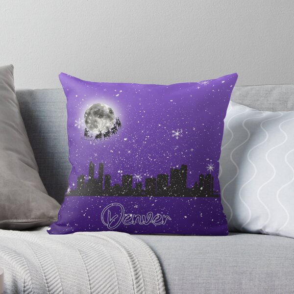 Christmas Eve in Denver, Colorado Throw Pillow