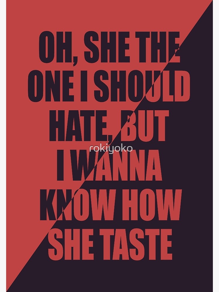 "Becky's so hot lyrics Cari Fletcher (red version)" Poster for Sale by rokiyoko Redbubble